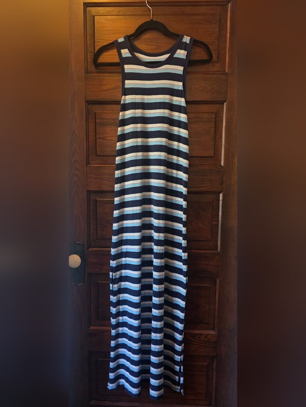 Aerie Women's Striped Tank Maxi Dress Racer Back Blue Pink XS